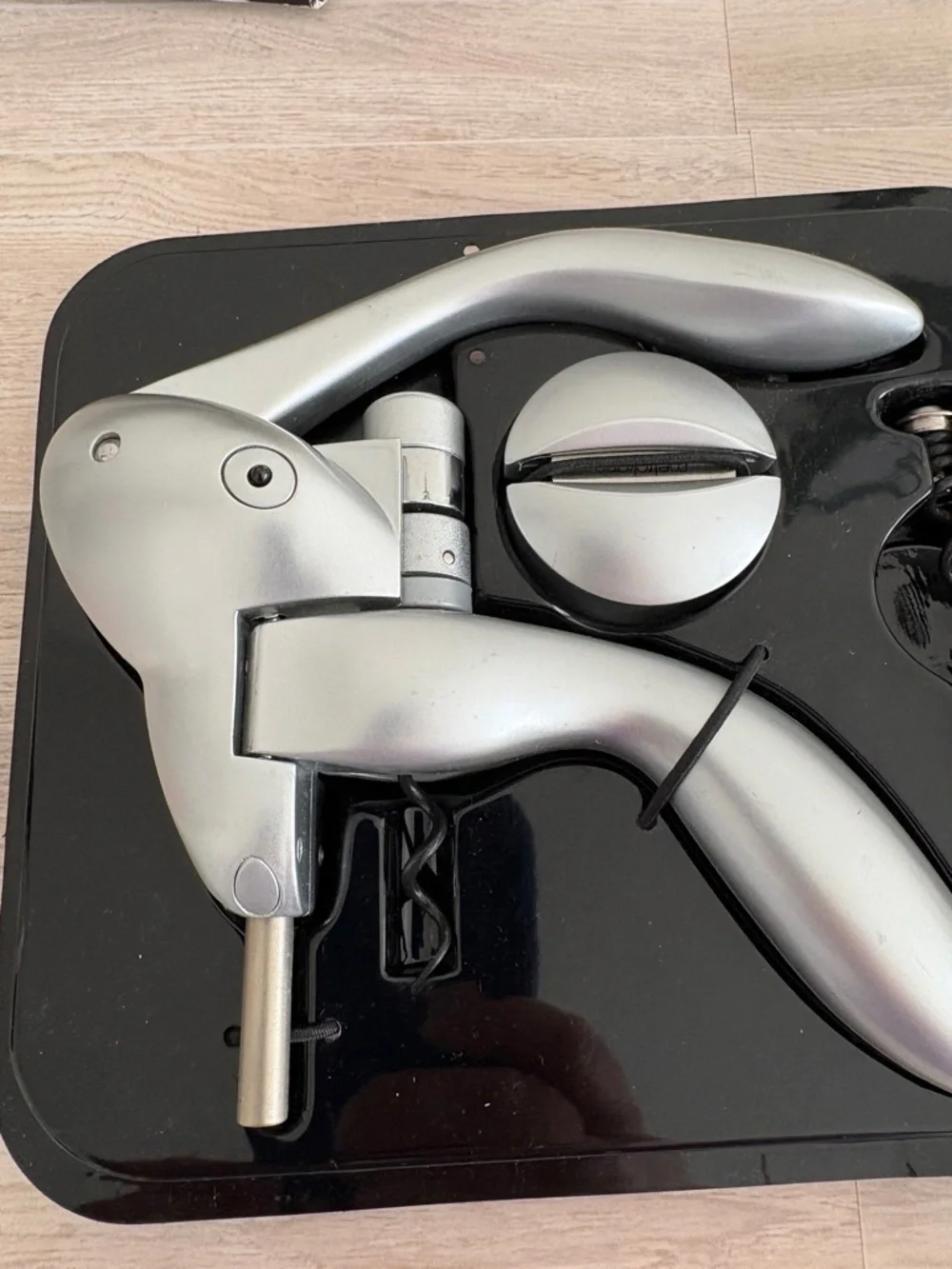 Houdini Lever Corkscrew Silver Cutter Wine Opener